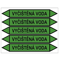 Značení potrubí, vyčištěná voda